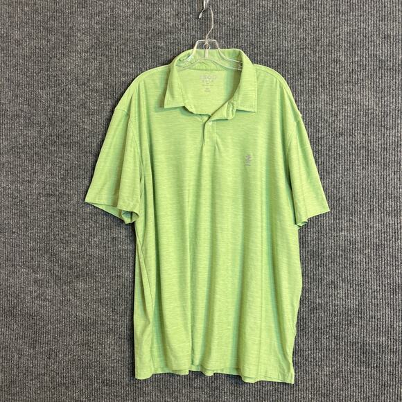 Izod Golf Mens Polo Shirt Size XXL Green Short Sleeve Stretch Performance Preppy - Picture 1 of 6